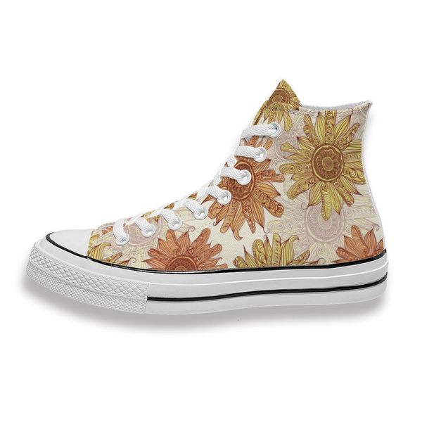 

custom printed mandala sunflower sneakers high mens womens running sho skateboard diy trainers canvas casual shoe