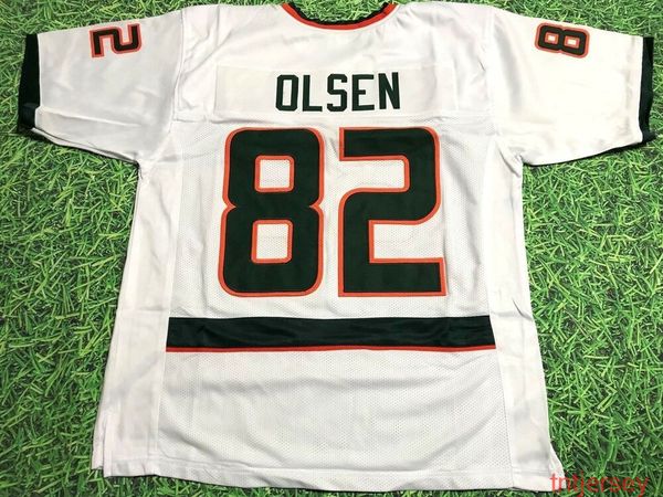 

custom greg olsen miami hurricanes white jersey stitched add any name number, Black
