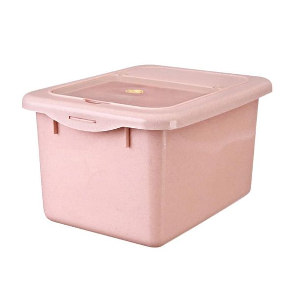 

storage bottles & jars rice container kitchen plastic moisture proof mildew grain dry food bin case size s (pink)