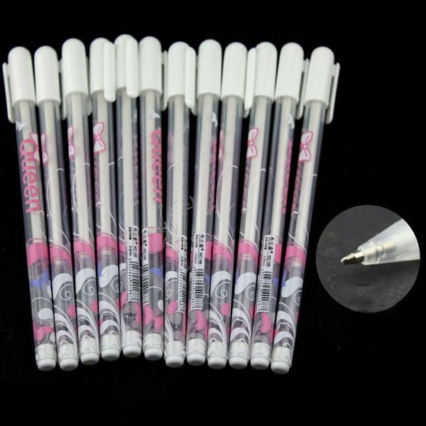 

gel pens 6pcs/lot kawaii white pen 1.0mm permanent paint marker graffiti for writting drawing art sketch painting supplies