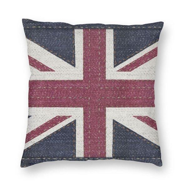 

cushion/decorative pillow denim uk flag cushion cover printing union jack jeans texture pattern floor case for sofa fashion pillowcover home