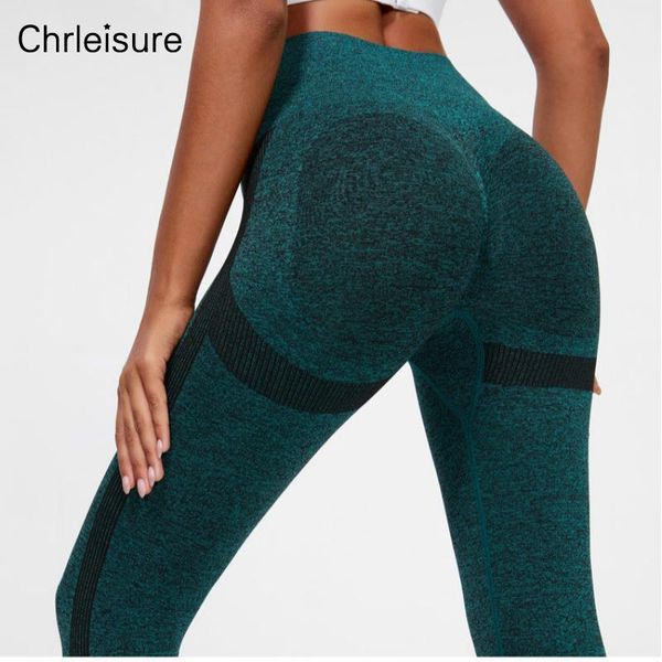 

women's leggings chrleisure women fitness push up high waist solid breathable gym workout sports skinny leggins mujer, Black