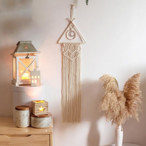 

decorative objects & figurines nordic decor dream catcher macrame wall hanging tapestry boho style star moon art tassels living room