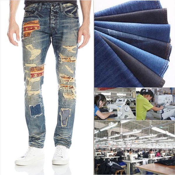 

high men's jeans quality and fashion brand with hol, Blue