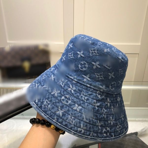 

2021 blue designer bucket hat letter printed hip hop fashion men women hats, Blue;gray