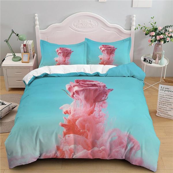 

bedding sets flower pattern duvet cover set 3d abstract floral print soft comforter covers with pillowcase 2/3pc home textiles