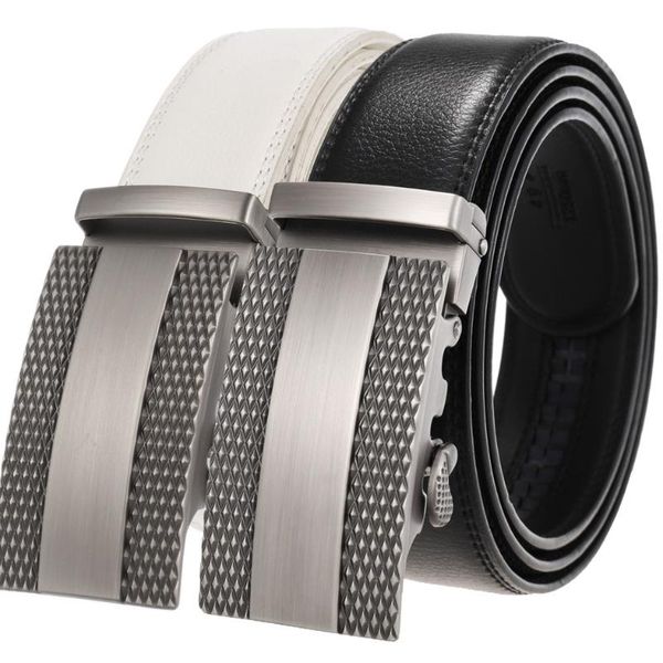 

belts white design for women metal alloy automatic buckle genuine leather belt men waist straps jeans, Black;brown