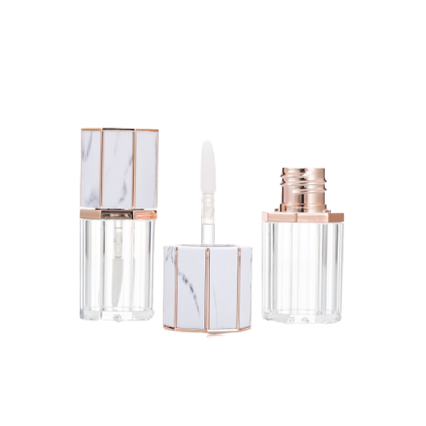 

5ml eight sides clear lip gloss tube with wand plastic glaze refillable bottle empty cosmetic packaging container 30pieces storage bottles &