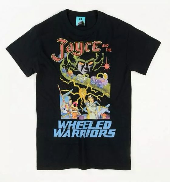 

jayce and the wheeled warriors black t-shirt, White;black