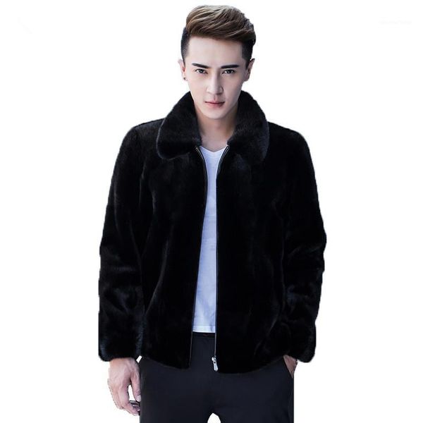 

men's leather & faux short real coat men autumn winter jacket arrival mens coats and jackets veste homme hiver 1899 kj1129, Black