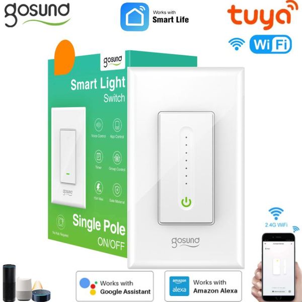 

smart home control gosund life app switch 120mm us standard wifi light dimmer works with alexa google assistant