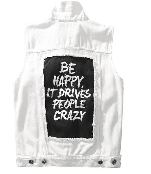 

men's vests big spring summer patch black white motorcycle club denim vest punk young man moto biker sleeveless jacket s-2xl