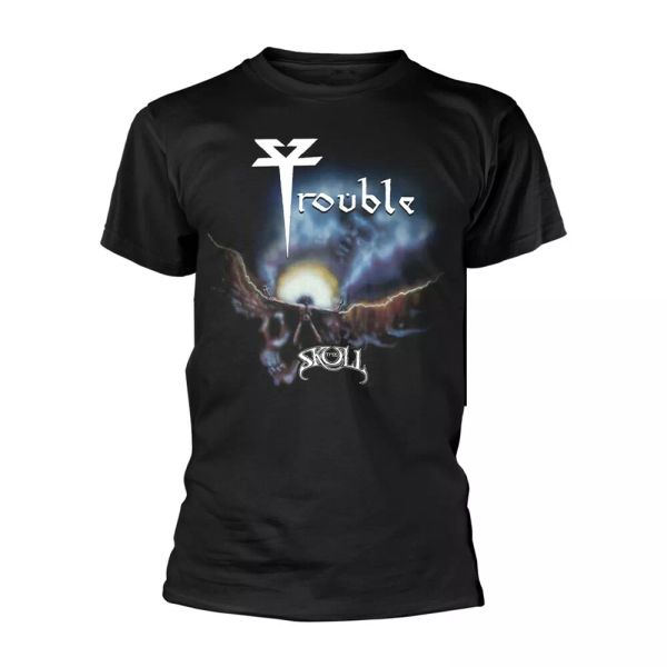 

trouble the skull licensed men t-shirt, White;black