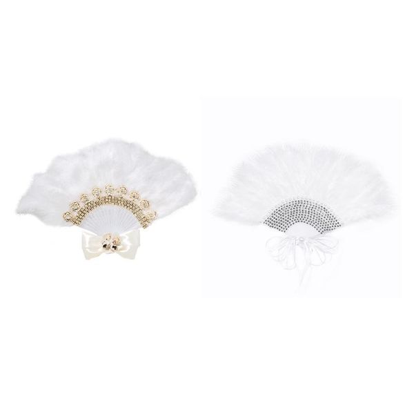 

handmade wedding feather fan bridal lace hand home decoration folding party favor
