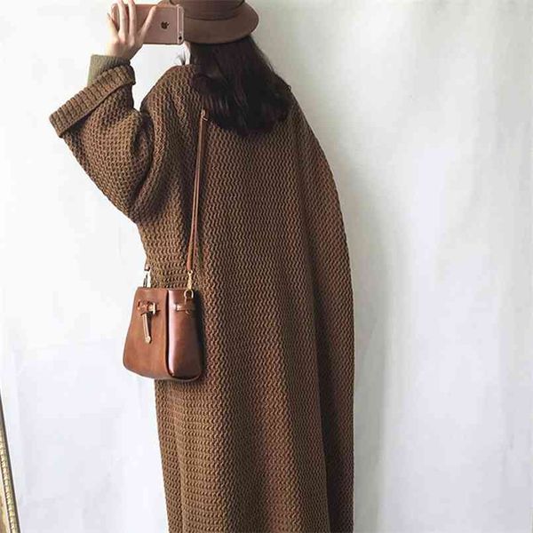 

spring autumn fashion batwing sleeve long cardigan women oversized loose solid color knitted sweaters clothes kpytomoa 210812, White