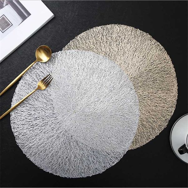 

mats & pads high-end creative hollow pvc non-slip placemat restaurant and el decoration plate mat heat insulation pad 2021
