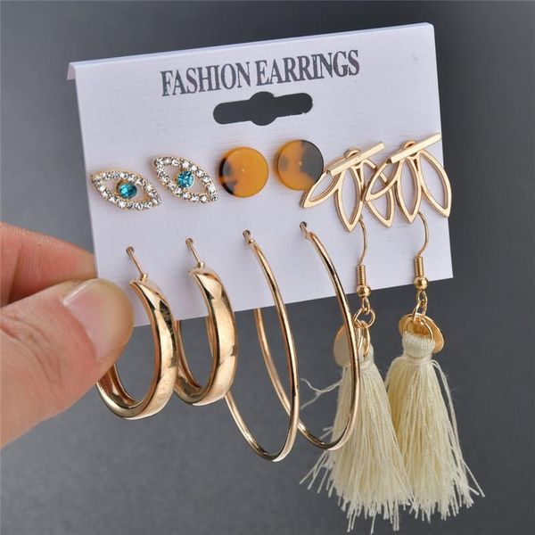 

dangle & chandelier letapi vintage eye flower tassel earrings for women gold color round statement drop earring brincos jewelry, Silver