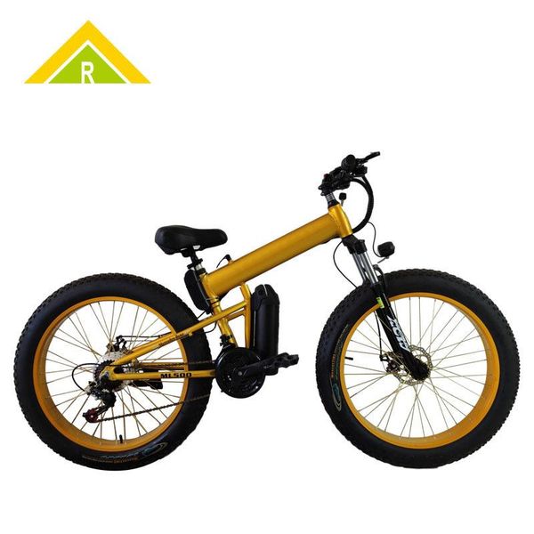 

inch mountain snow bike electric lithium folding aluminum alloy fat fetal drive wide tires bicycle bikes