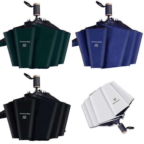 

umbrellas uv clear umbrella three fold thickened black glue sunscreen sun nine plywood parasol