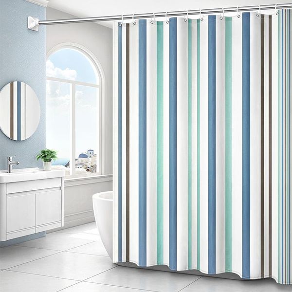 

waterproof anti-mildew shower curtain stripe polyester curtains for bath room thicken cortina ducha bathroom decoration be50sd