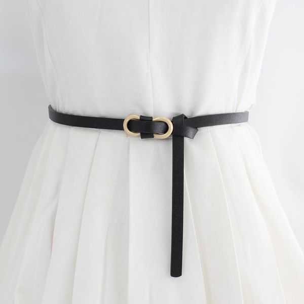 

belts for women long thin golden buckle pu leather ceinture femme design dress trousers casual black cinturon mujer, Black;brown