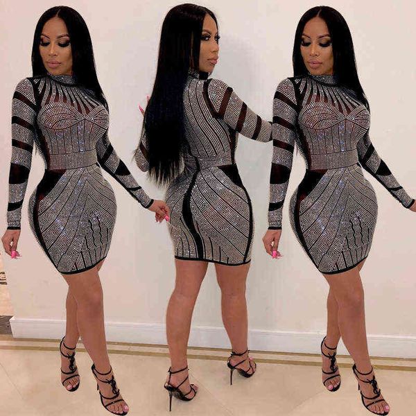 

casual dresses 2022 women's fashion diamond nightclub dr's hl3201, Black;gray