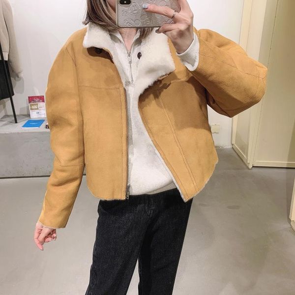 

women's jackets women jacket 2021 winter two sided fur coat, Black;brown