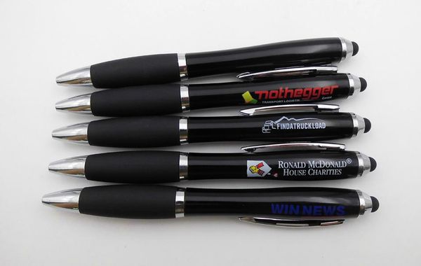 

1 color logo 1500pcs/lot metallic touch screen stylus ball pen with customized advertising gift promotional pens ballpoint, Blue;orange