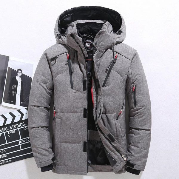 

Men's & -20 Degree Winter Parkas Men Male White Duck Down Jacket Hooded Outdoor Thick Warm Padded Snow Coat Oversized M-4XL1 I16Q, Black