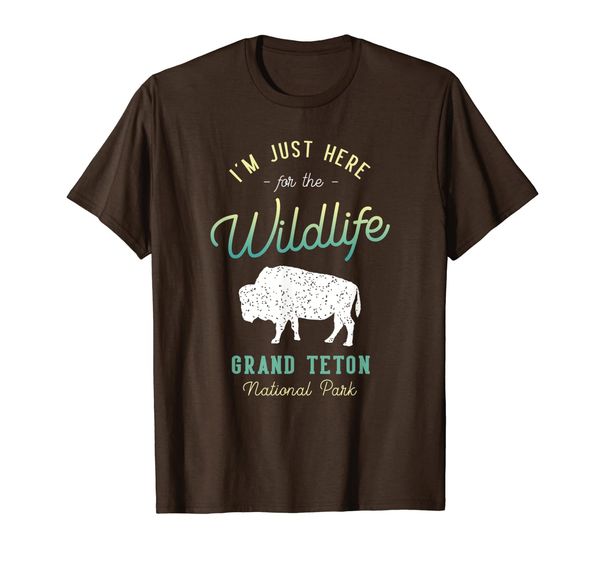 

grand teton national park i'm just here for the wildlife t-shirt, White;black