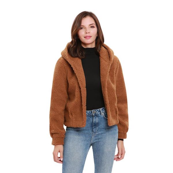 

women's jackets arrival autumn winter warm ladies female coats bodycon party club women hooded short outerwear, Black;brown