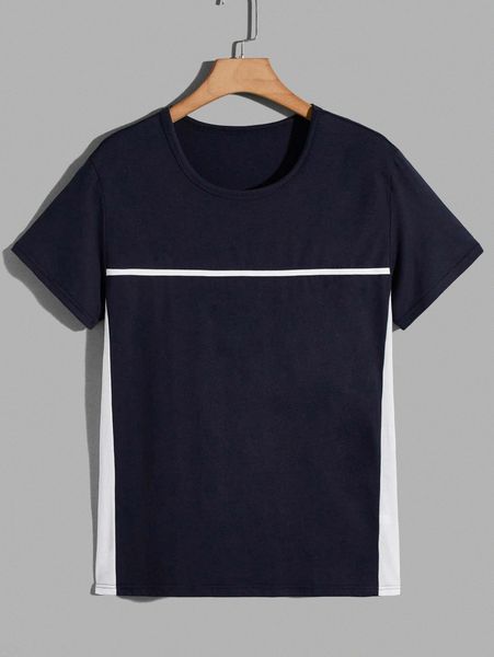 

men contrast side seam sleep q4bs#, Black;brown