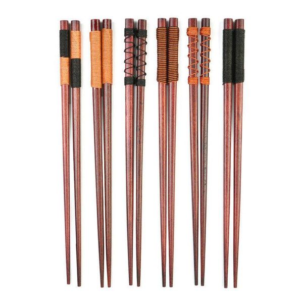 

chopsticks 6 pairs wooden handmade classic japanese natural wood gift set