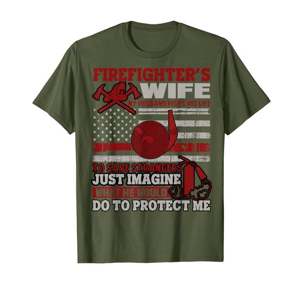 

firefighter's wife t shirt, firefighter husband t shirt, White;black