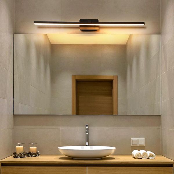

wall lamps modern black/white bathroom led mirror lights 40/60/80cm lamp bedroom stair light applique murale luminaire