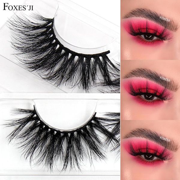 

false eyelashes foxesji makeup lashes mink 25mm natural handmade dramatic fluffy eyelash extension