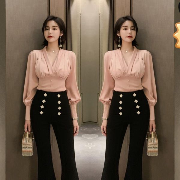 

satin women long blouse office ladies pink v neck short shirts feminine female blouses women's &, White