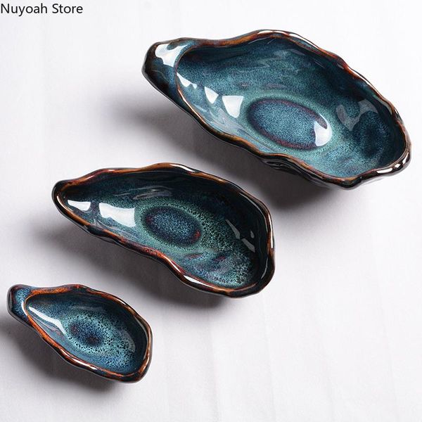 

dishes & plates creative ceramic flavor plate oyster-shaped tableware seasoning decoration accessories snack fruit salad bowl