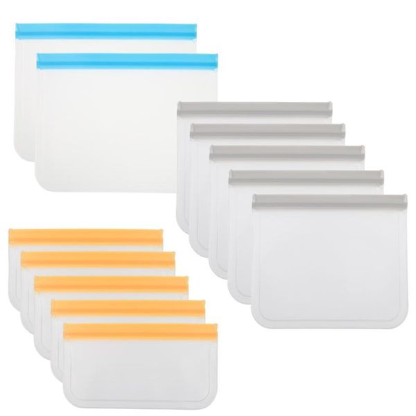 

set 12pcs reusable er bags snack fresh-keeping (assorted color) storage