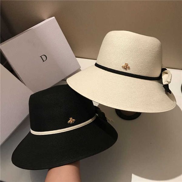 

women's two color wide brimmed hat garden beach holiday church golf party sun protection fashion street hat foldable formal bow hat, Blue;gray