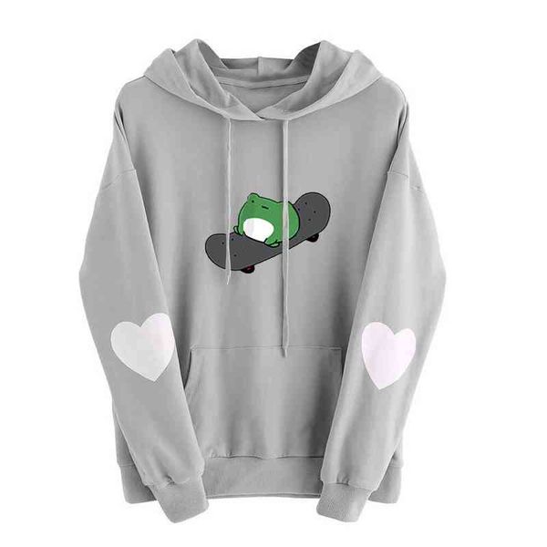 

cooeverly oversized hoodies womens long sleeve animals heart hoodie sweatshirt jumper hooded pullover blouse ropa mujer, Black