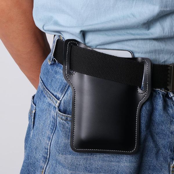 

waist bags 1pc black brown cellphone loop holster case men belt bag props leather purse phone wallet outdoor sports gifts1