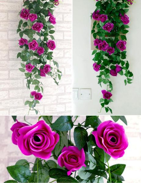 

simulation roses rattan wedding wall background decoration artificial flower el welcome festival party decorative flowers & wreaths