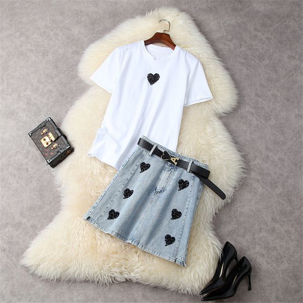 

two piece dress you'll see fashion lady of office 2 order outfits elegant sleeve short lace shirt and skirt khaki twinset suit yixg, White
