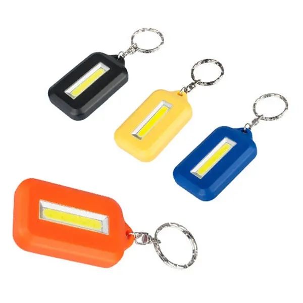 

portable mini cob led keychain camping work light handy pocket flashlight for outdoor hiking fishing - white, Silver