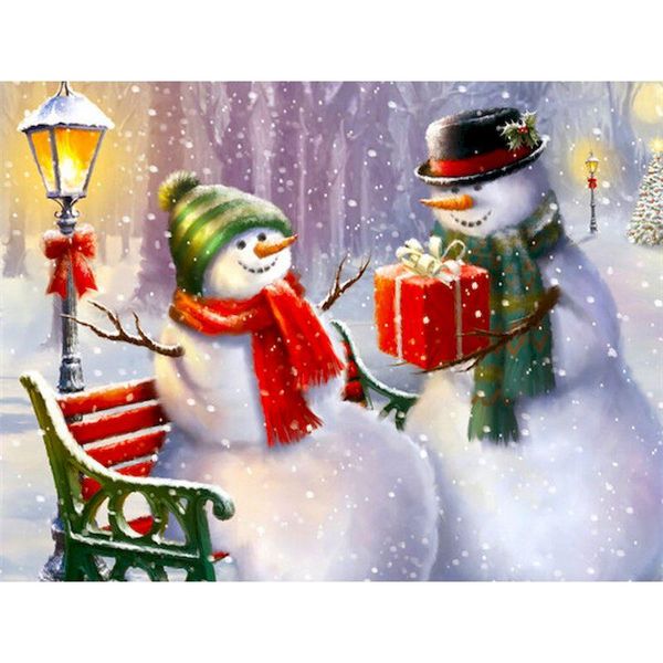 

paintings gatyztory snowman lover scenery painting by numbers kits for kids unique christmas gift oil paint home decor art
