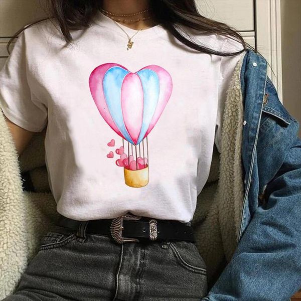 

men lady tees graphic mens love valentine cartoon printing cute print clothing 90s clothes female shirt, White;black
