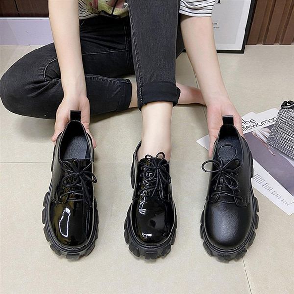 

dress shoes autumn boots women platform thinken heel wedges sneakers black punk height increasing botas de mujer 2021