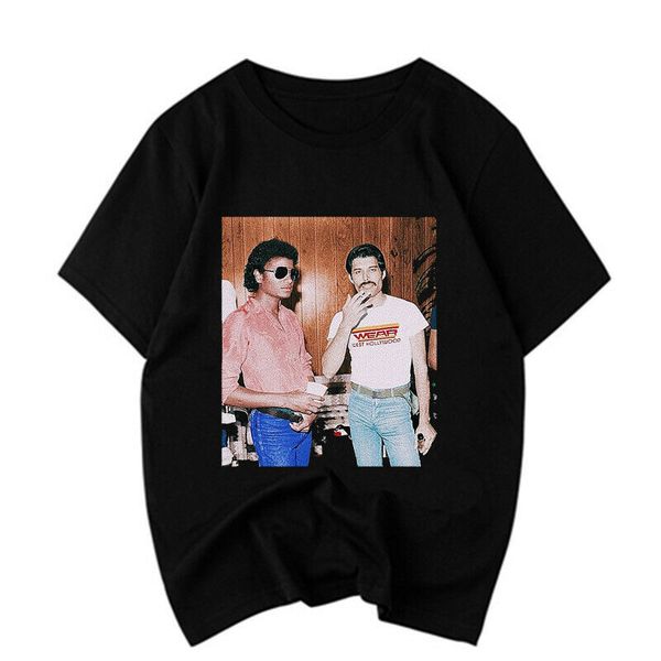 

michael jackson and freddie mercury vintage rare t-shirt size s-5xl, White;black
