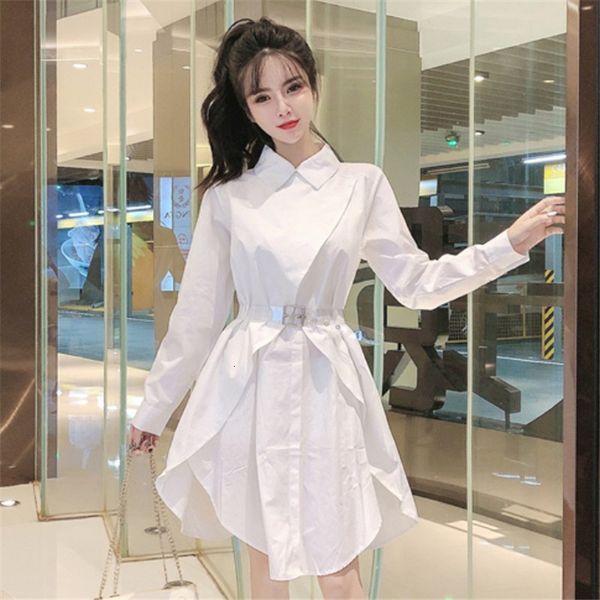 

casual dresses spring women fashion long sleeve temperament waist white hedging elegant vestidos q1358 cz3r, Black;gray